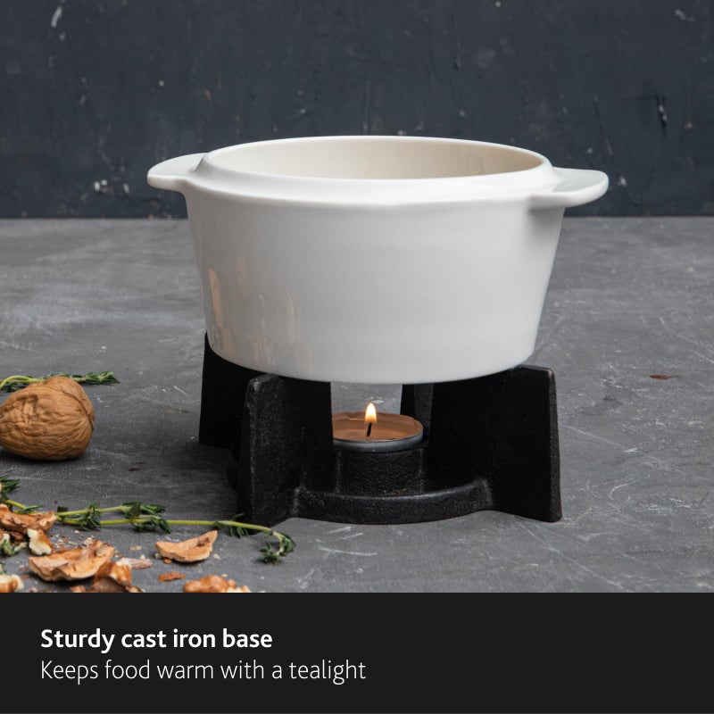 BOSKA Cheese baker - Brie Baker with Lid - Queso Warmer for Brie Cheese bites - Tea Light Candle keep Anything you make Warm - Handy Size & Microwave-safe - Image 4